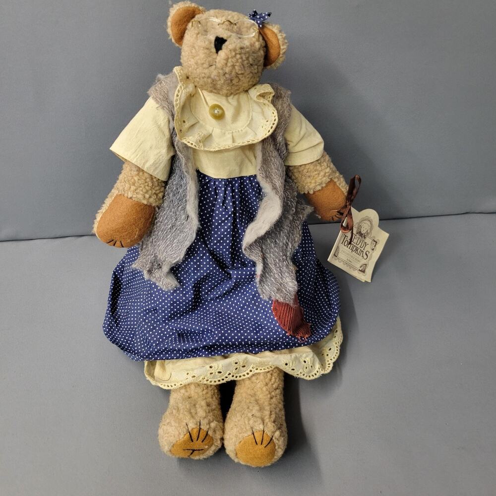 Vintage Teddy Bear Tompkins Miss Pamela Collectible Enesco 1996 Tagged 13" Doll